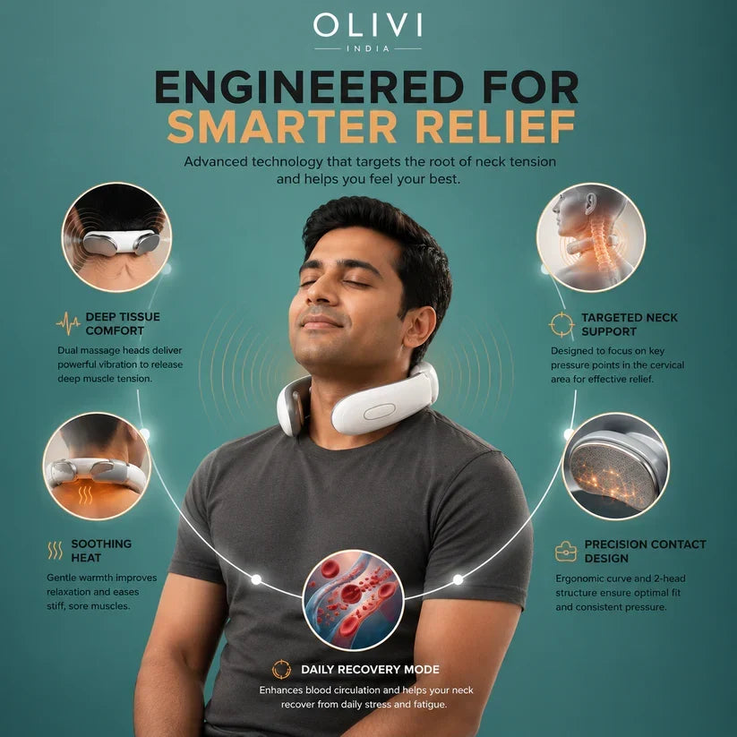Electric neck massager with far infrared thermal heat