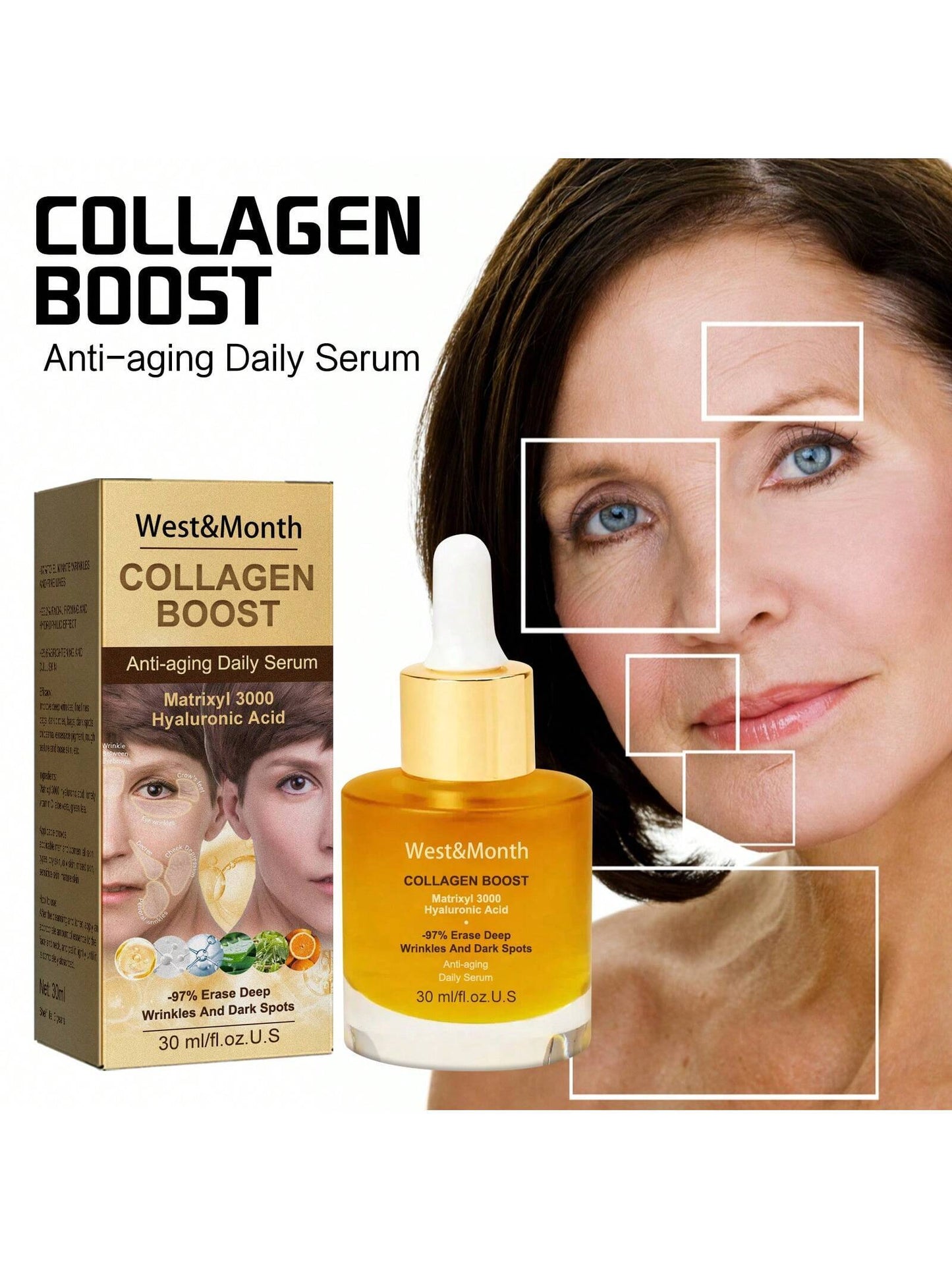 إيسنس الكولاجين لمكافحة التجاعيد من ويست آند مونث – 30 مل / West & Month Collagen Essence for Wrinkle 30ml
